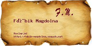 Fábik Magdolna névjegykártya