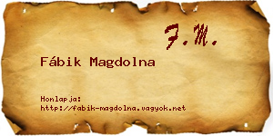 Fábik Magdolna névjegykártya